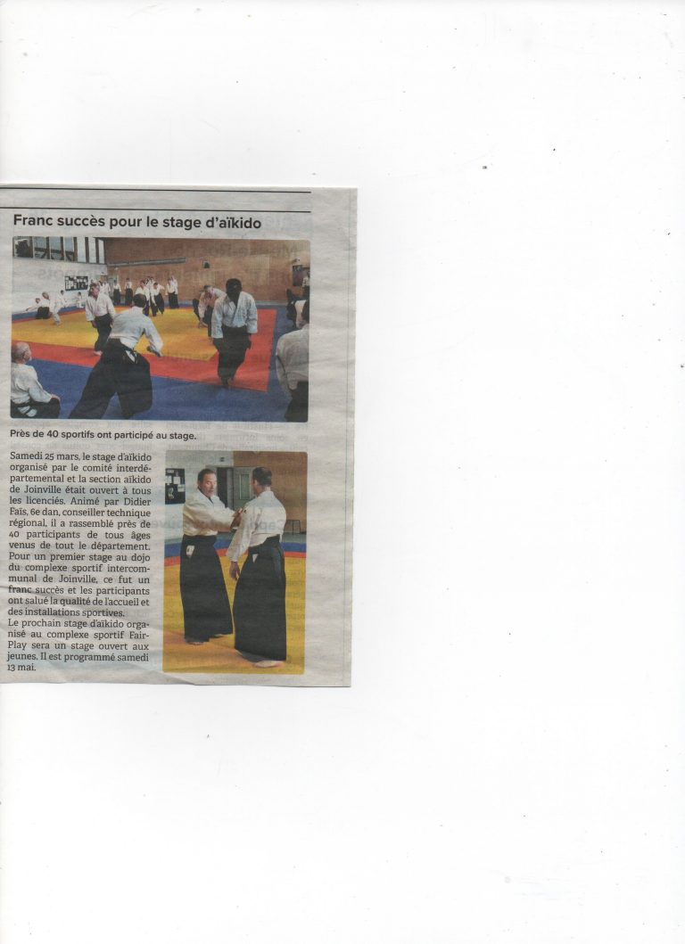 stage au dojo de Joinville le 23 mars 2023