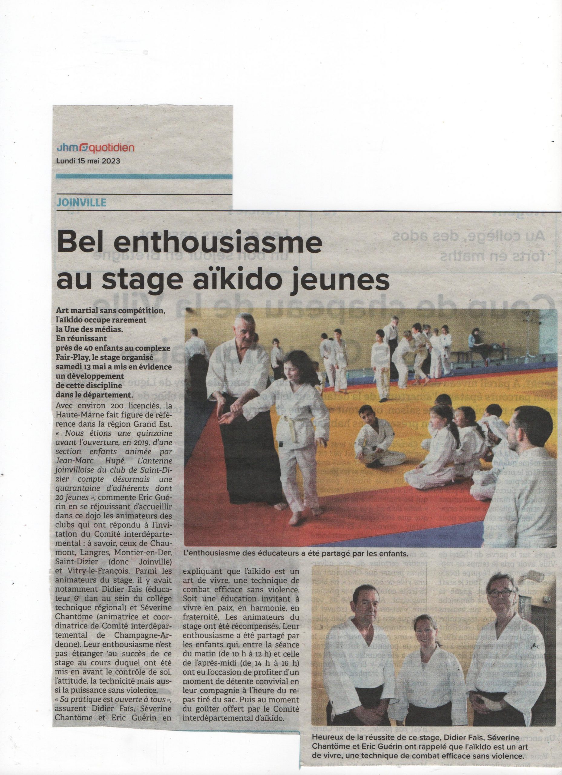 Article du journal  du 13 mai 2023